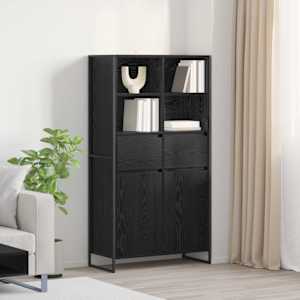Servírovací skříň Černý dub 81 x 36 x 150.5 cm kompozitní dřevo