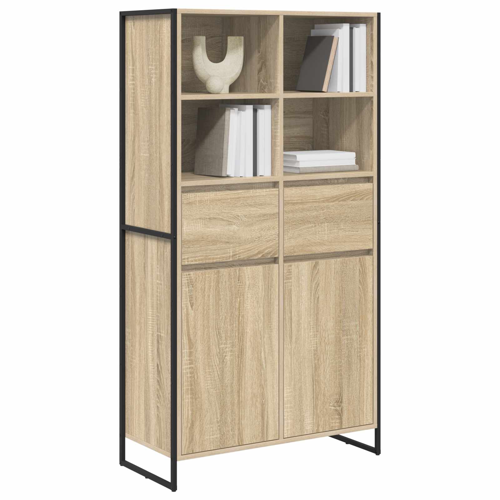 vidaXL Dressoir met lade 2 pcs Sonoma 81 x 36 x 150.5 cm Bewerkt hout