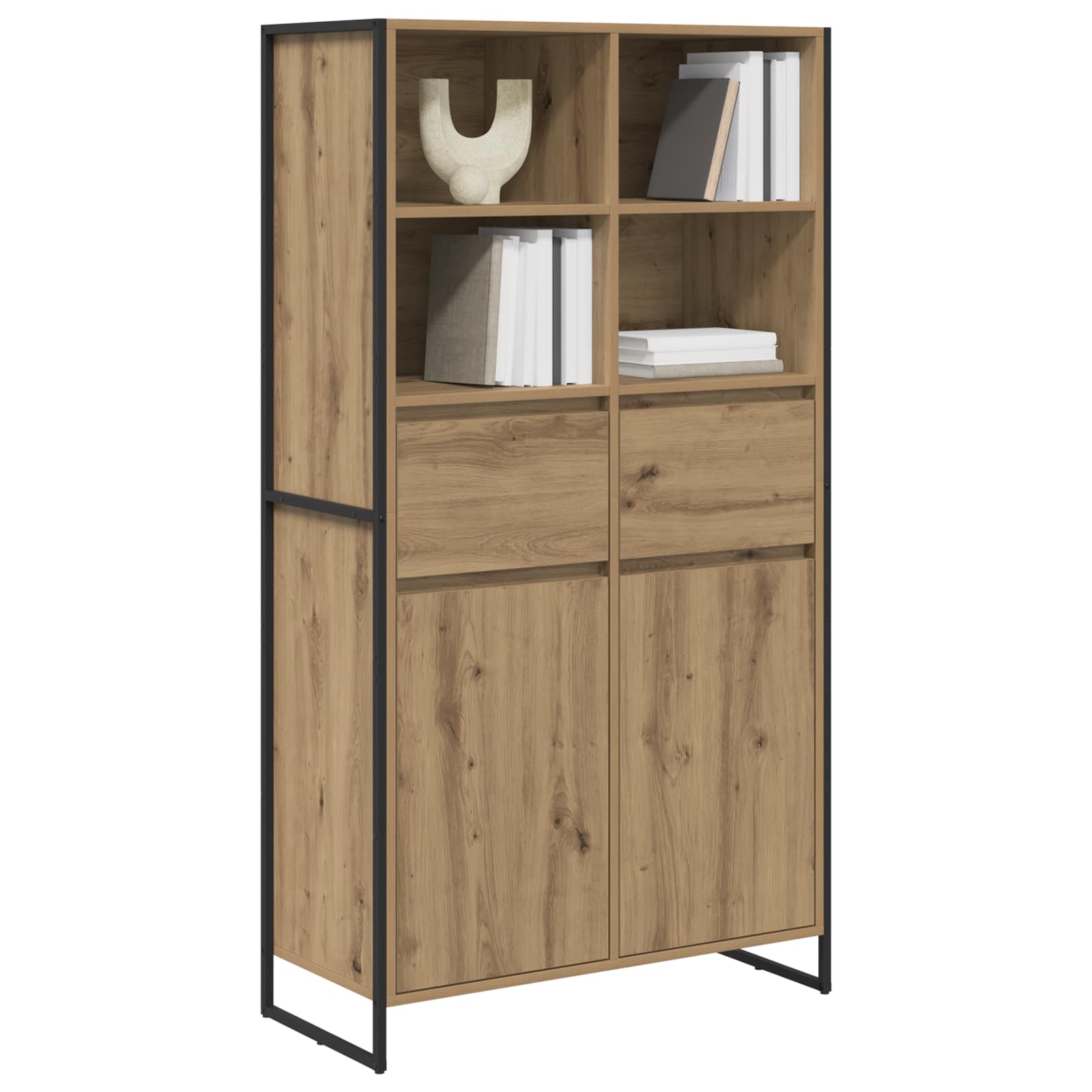 vidaXL Dressoir met lade 2 pcs Ambachtelijk eiken 81 x 36 x 150.5 cm