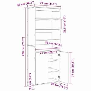 Vysoké skříně 2 pcs Sonoma 79 x 36 x 200 cm kompozitní dřevo - obrázek 12