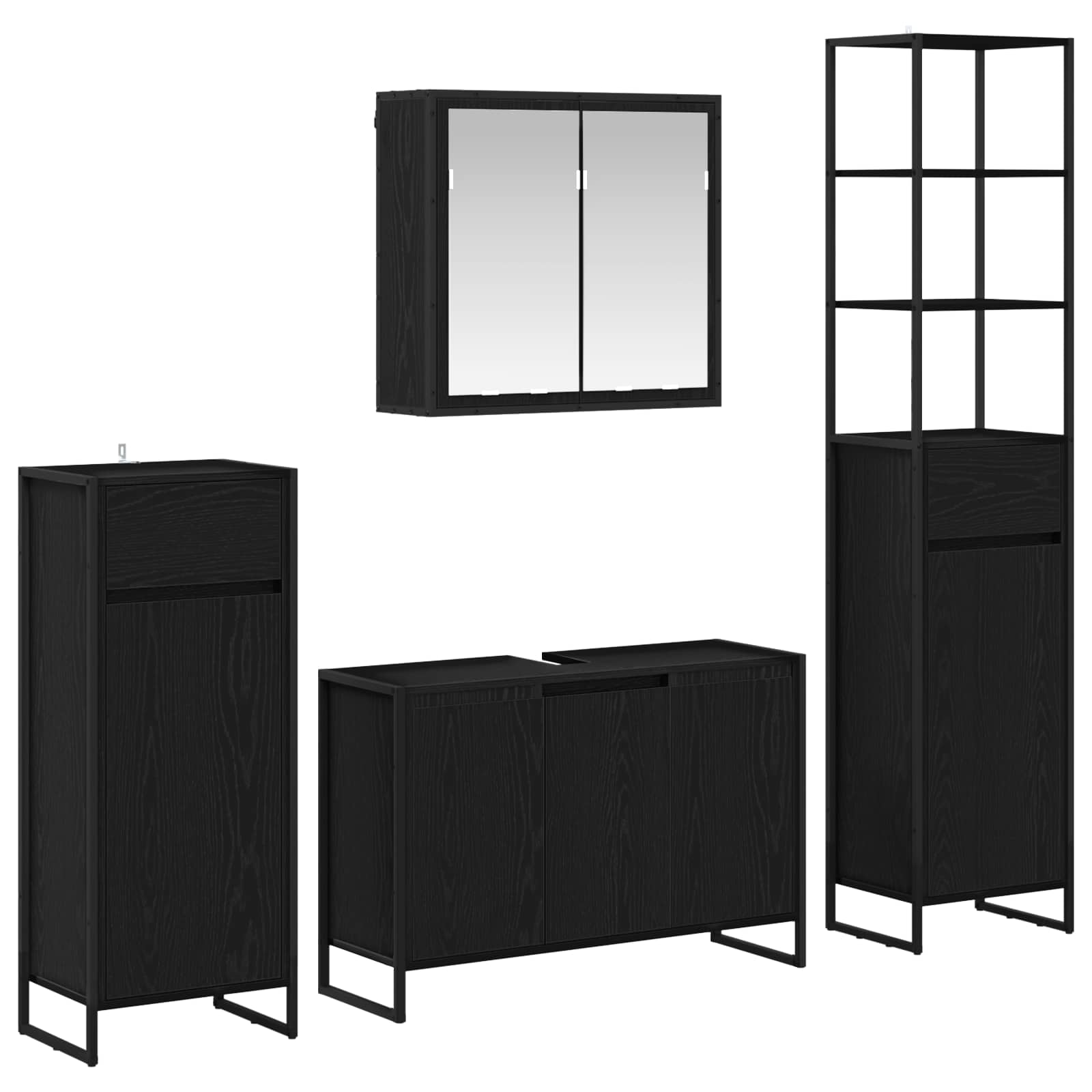 Komplet pohištva za kopalnico Črna Orehovina Konstruiran les - slika 2