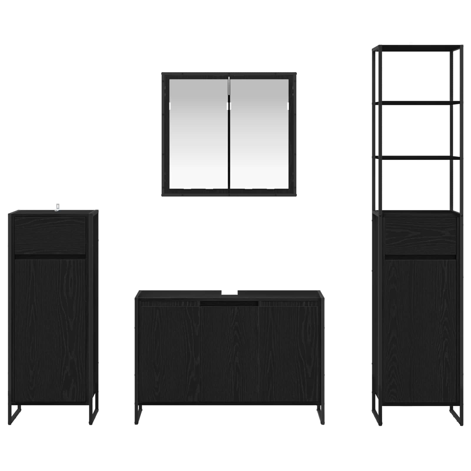 Komplet pohištva za kopalnico Črna Orehovina Konstruiran les - slika 9