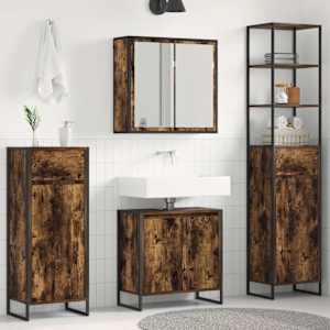 Komplet pohištva za kopalnico Dimljeni oreh Konstruiran les