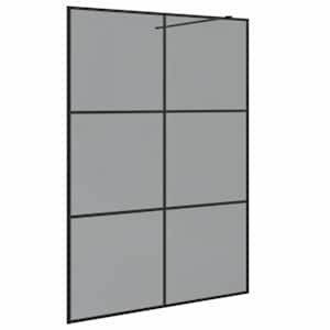 Zevnitř vstupní sprchová zeď Černá 140 x 195 cm tvrzené sklo - obrázek 2