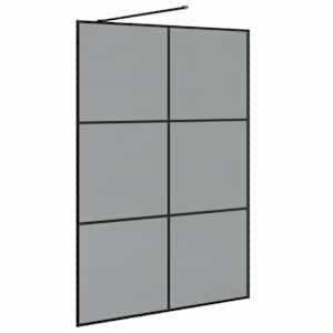 Zevnitř vstupní sprchová zeď Černá 140 x 195 cm tvrzené sklo - obrázek 6