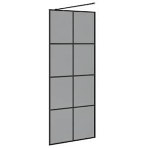 Zevnitř vstupní sprchová zeď Černá 80 x 195 cm tvrzené sklo - obrázek 6
