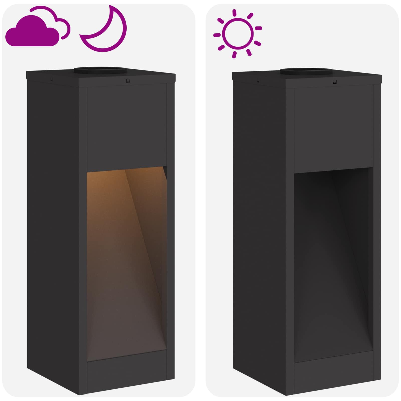 Solární LED osvětlení cesty 2 pcs Černá Studeně válcovaná ocel - obrázek 15