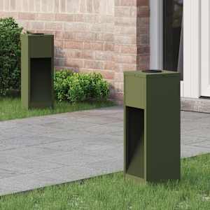 Sončna LED svetilka za pot 2 pcs Oljčno zelena Medenina