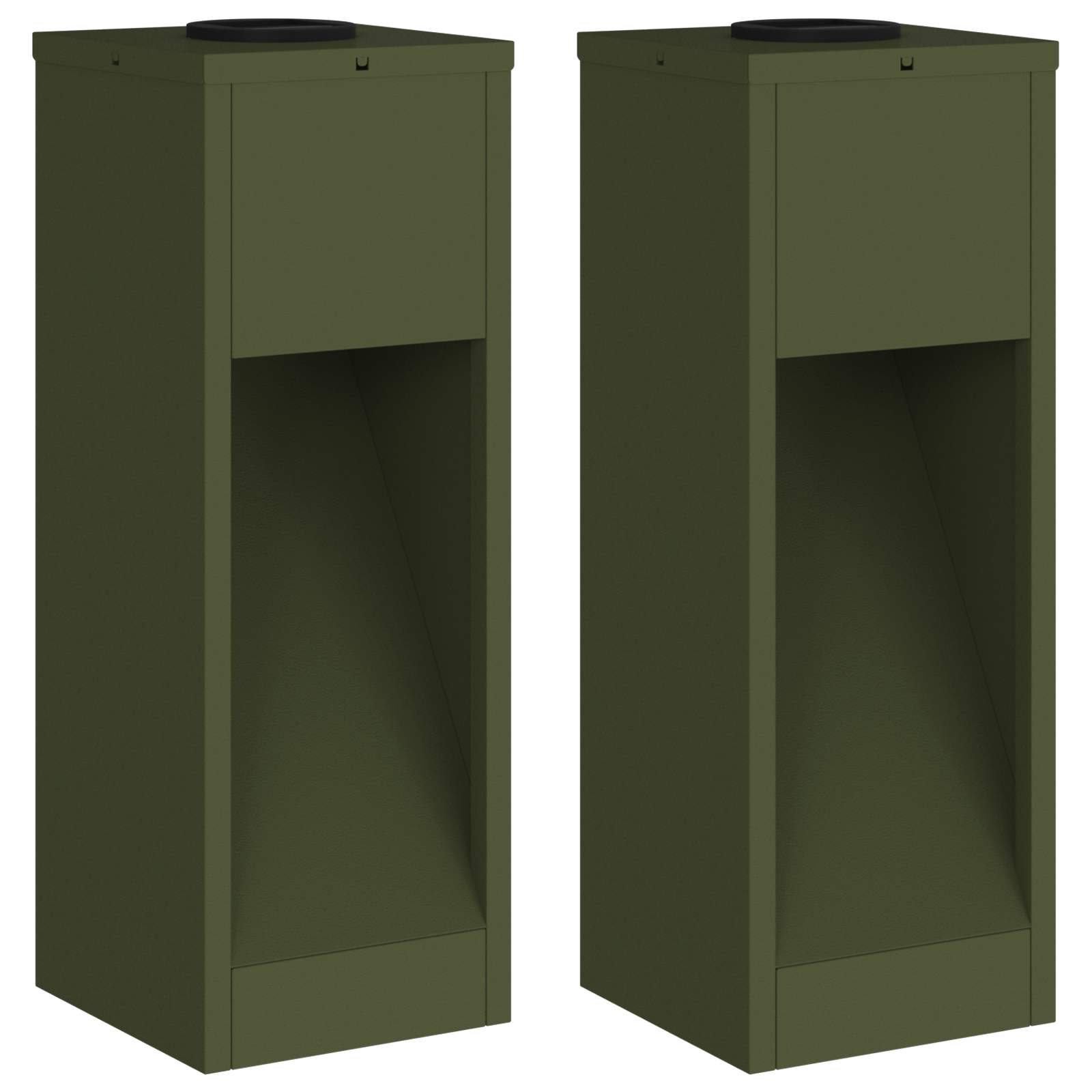 Zonne LED Padverlichting 2 pcs Olijf Groen Koudgewalst staal image 2