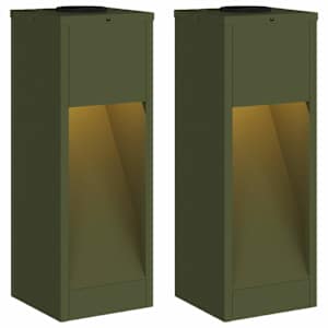 vidaXL P&auml;ikese Led Rada Valgus 2 tk Soe valge 18 x 18 x 50 cm