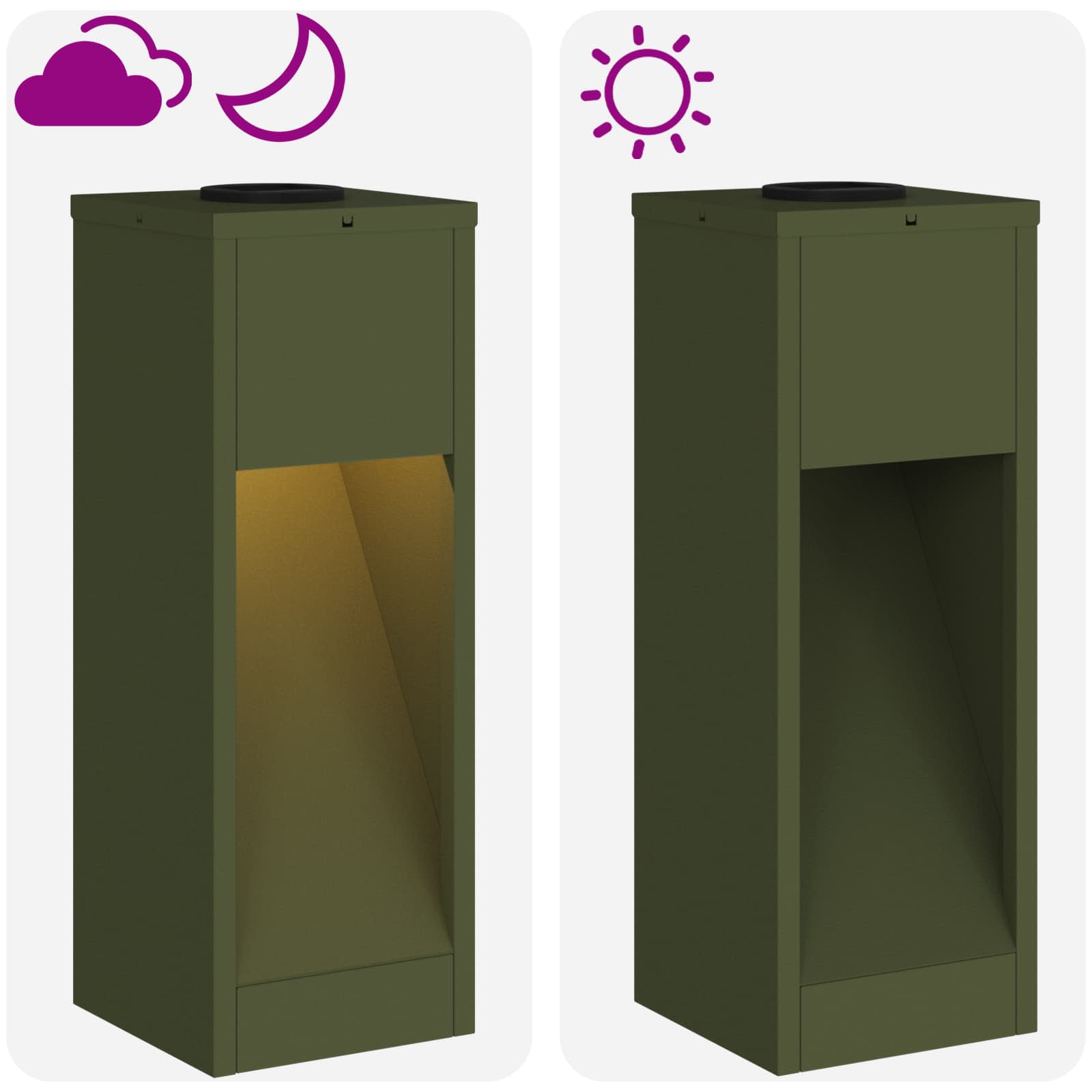 Solární LED osvětlení cesty 2 pcs Olivově zelená - obrázek 15
