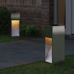 Solární LED osvětlení cesty 2 pcs Stříbrná Nerezová ocel - obrázek 3