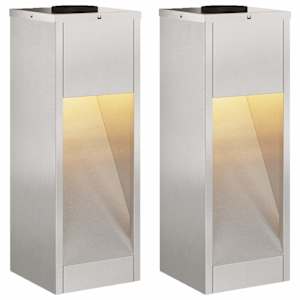 vidaXL P&auml;ikese Led Rada Valgus 2 tk Soe valge 18 x 18 x 50 cm