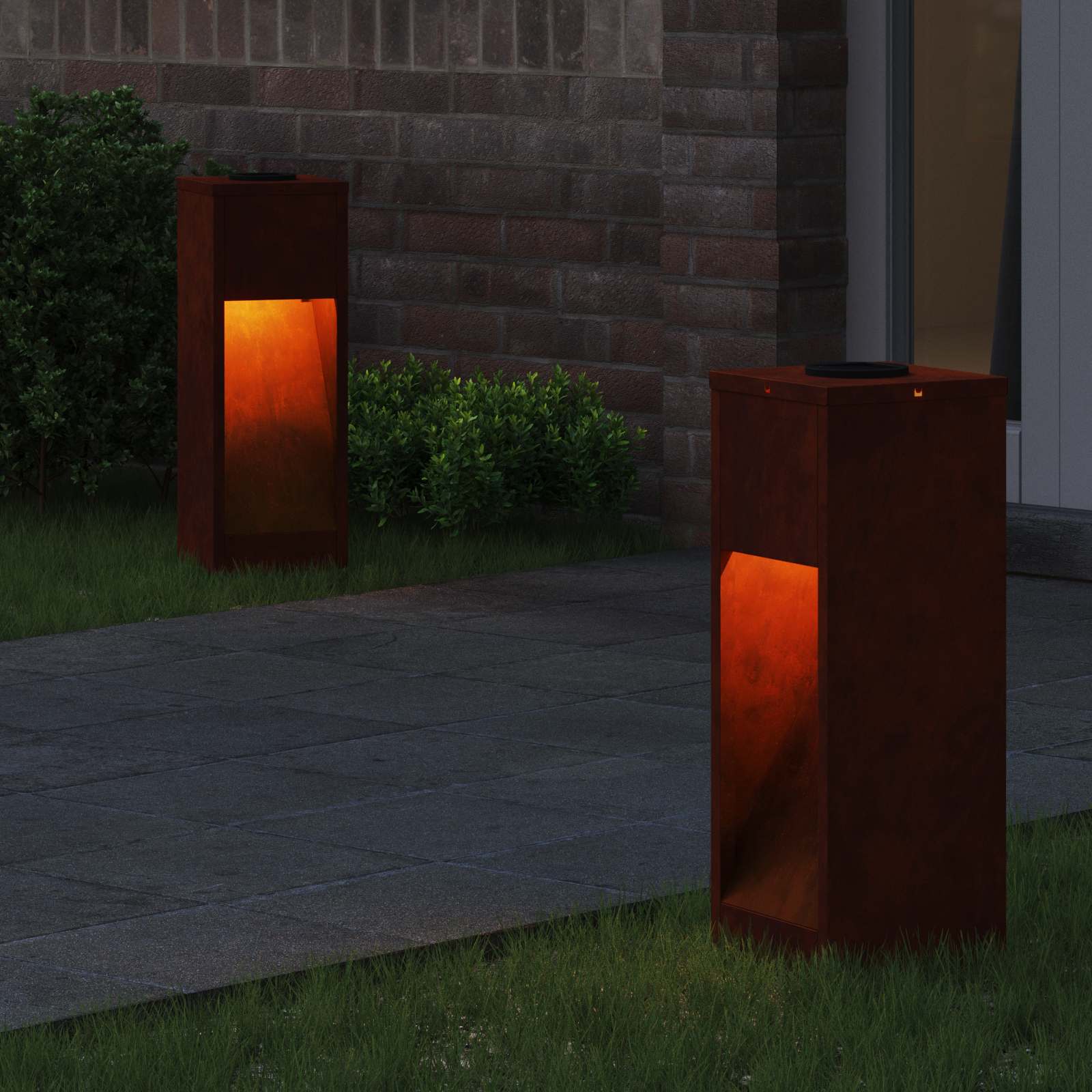 Thumbnail - vidaXL Solar LED Wegeleuchte 2 pcs Bronze Wetterfeststahl