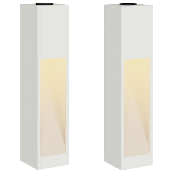 vidaXL P&auml;ikese Led Rada Valgus 2 tk Soe valge 18 x 18 x 80 cm