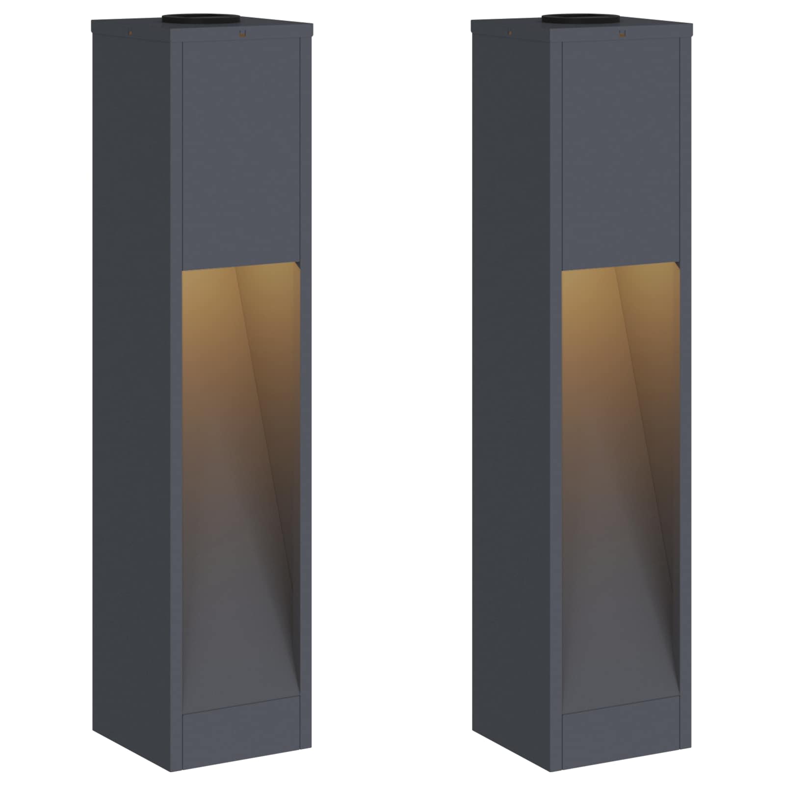 Thumbnail - vidaXL Solar LED Wegeleuchte 2 pcs Anthrazit Kalt gewalzter Stahl