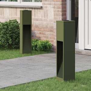 Sončna LED svetilka za pot 2 pcs Oljčno zelena Medenina