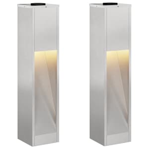 Solární LED osvětlení cesty 2 pcs Stříbrná Nerezová ocel - obrázek 2