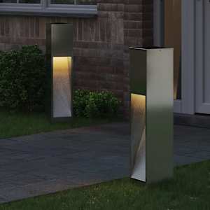 Solární LED osvětlení cesty 2 pcs Stříbrná Pozinkovaný - obrázek 3
