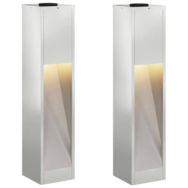 vidaXL P&auml;ikese Led Rada Valgus 2 tk Soe valge 18 x 18 x 80 cm