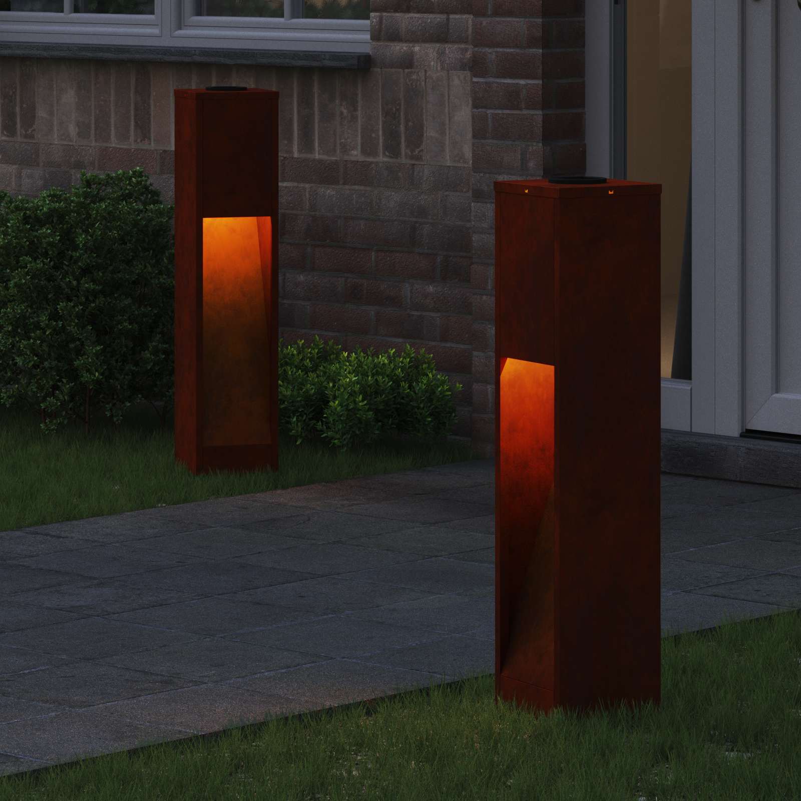 Thumbnail - vidaXL Solar LED Wegeleuchte 2 pcs Bronze Wetterfeststahl