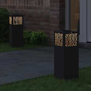 Solární LED Cestovní Světlo 2 pcs Černá Studeně válcovaná ocel - obrázek 3