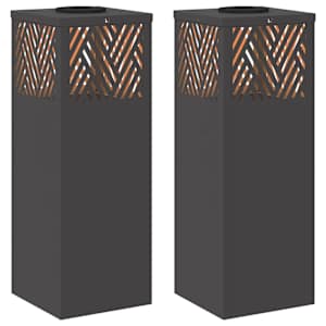 vidaXL P&auml;ikese LED k&auml;igutee tuli 2 tk Soe valge 18 x 18 x 50 cm