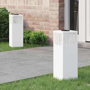 Solarno LED svetilo za pot 2 pcs Bela Medenina