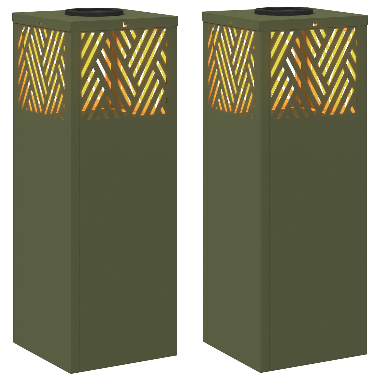 Solar LED Pad Licht 2 pcs Olijf Groen Koudgewalst staal image 2