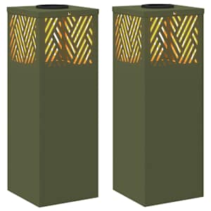 vidaXL P&auml;ikese LED k&auml;igutee tuli 2 tk Soe valge 18 x 18 x 50 cm