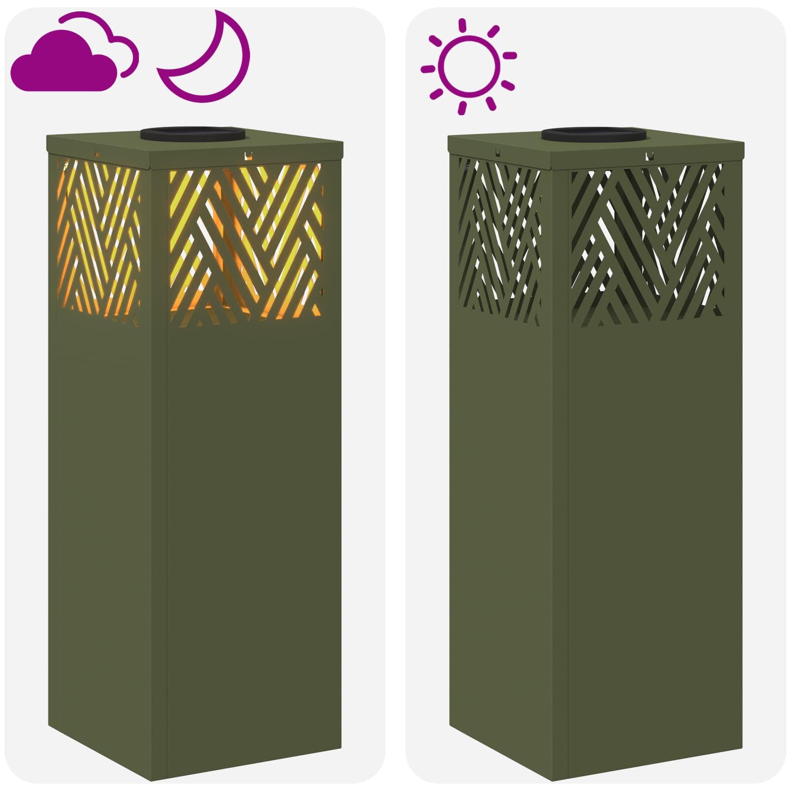 Solar LED Pad Licht 2 pcs Olijf Groen Koudgewalst staal image 13