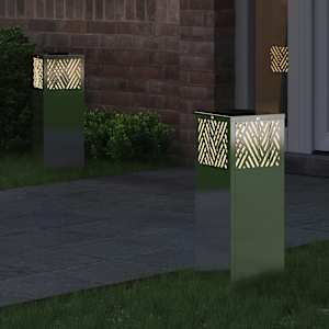 Solární LED Cestovní Světlo 2 pcs Stříbrná Nerezová ocel - obrázek 3