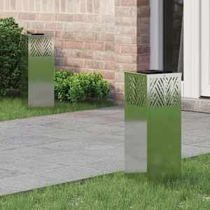 Solarno LED svetilo za pot 2 pcs srebrna Cinkano