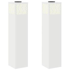 vidaXL P&auml;ikese LED k&auml;igutee tuli 2 tk Soe valge 18 x 18 x 80 cm