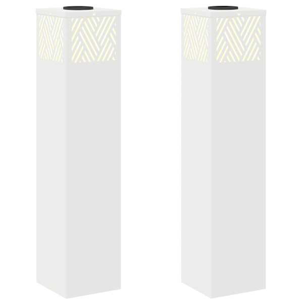 vidaXL P&auml;ikese LED k&auml;igutee tuli 2 tk Soe valge 18 x 18 x 80 cm