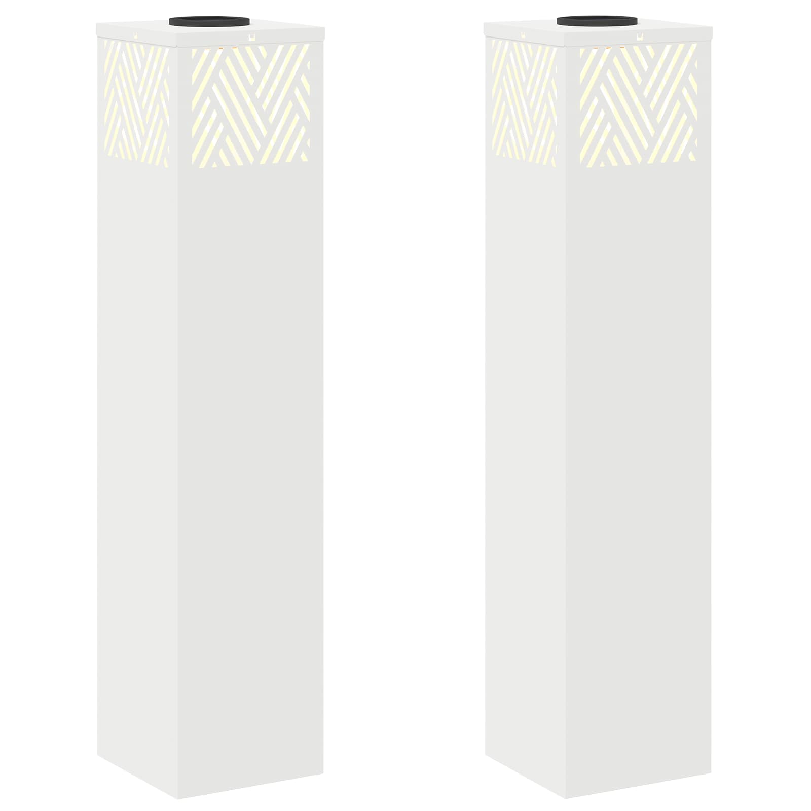 Thumbnail - vidaXL Solar LED Weg Licht 2 pcs Weiß Kalt gewalzter Stahl