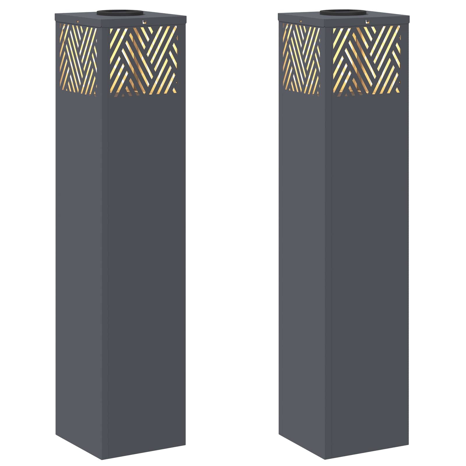 Thumbnail - vidaXL Solar LED Weg Licht 2 pcs Anthrazit Kalt gewalzter Stahl