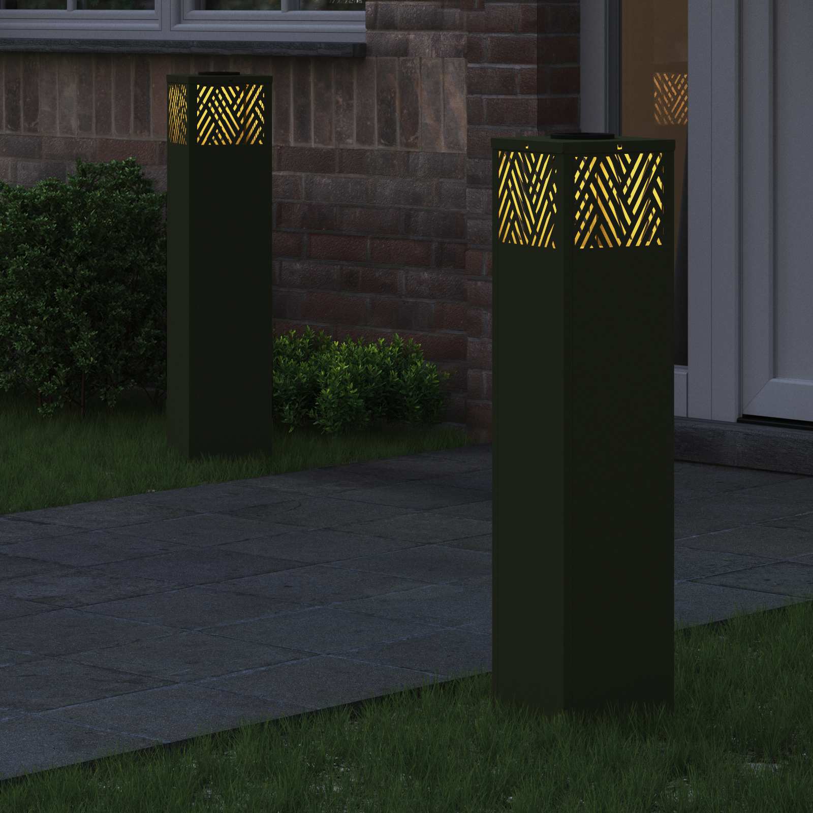 Solar LED Pad Licht 2 pcs Olijf Groen Koudgewalst staal image 3