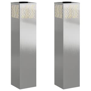 vidaXL P&auml;ikese LED k&auml;igutee tuli 2 tk Soe valge 18 x 18 x 80 cm