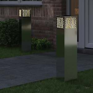 Solární LED Cestovní Světlo 2 pcs Stříbrná Pozinkovaný - obrázek 3