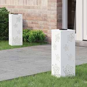 Solarno LED svetilo za pot 2 pcs Bela Medenina