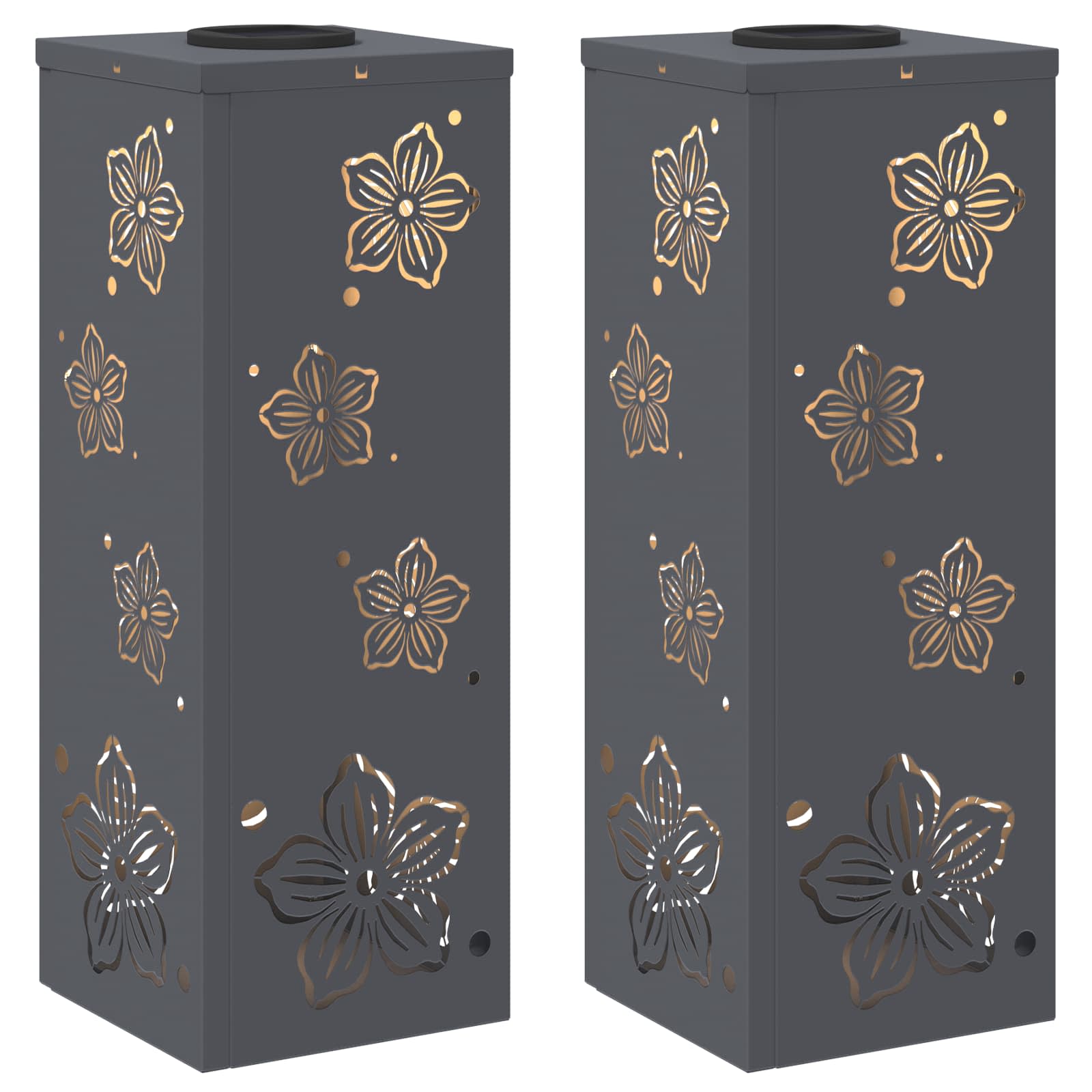 Thumbnail - vidaXL Solar LED Weg Licht 2 pcs Anthrazit Kalt gewalzter Stahl