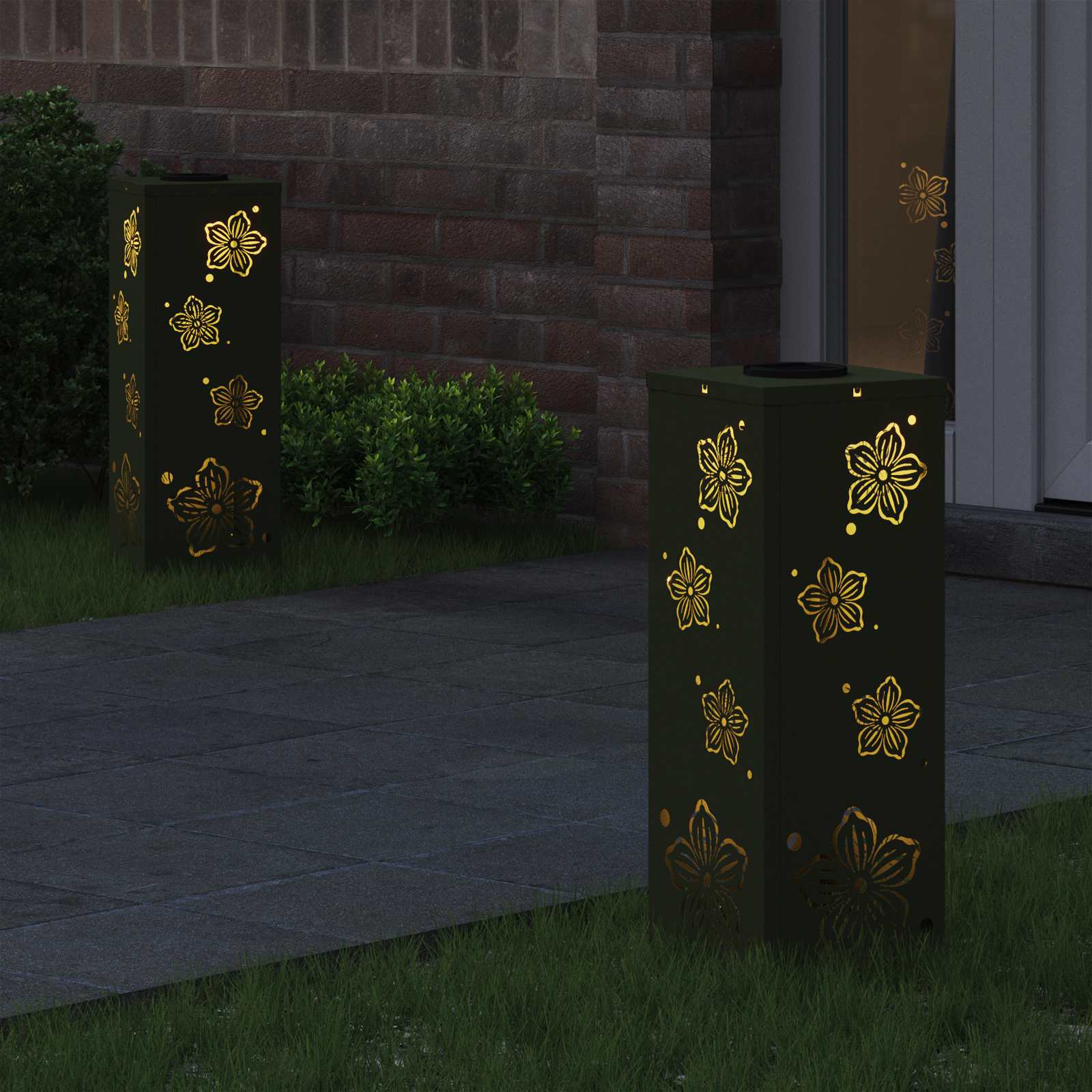 Solar LED Pad Licht 2 pcs Olijf Groen Koudgewalst staal image 3