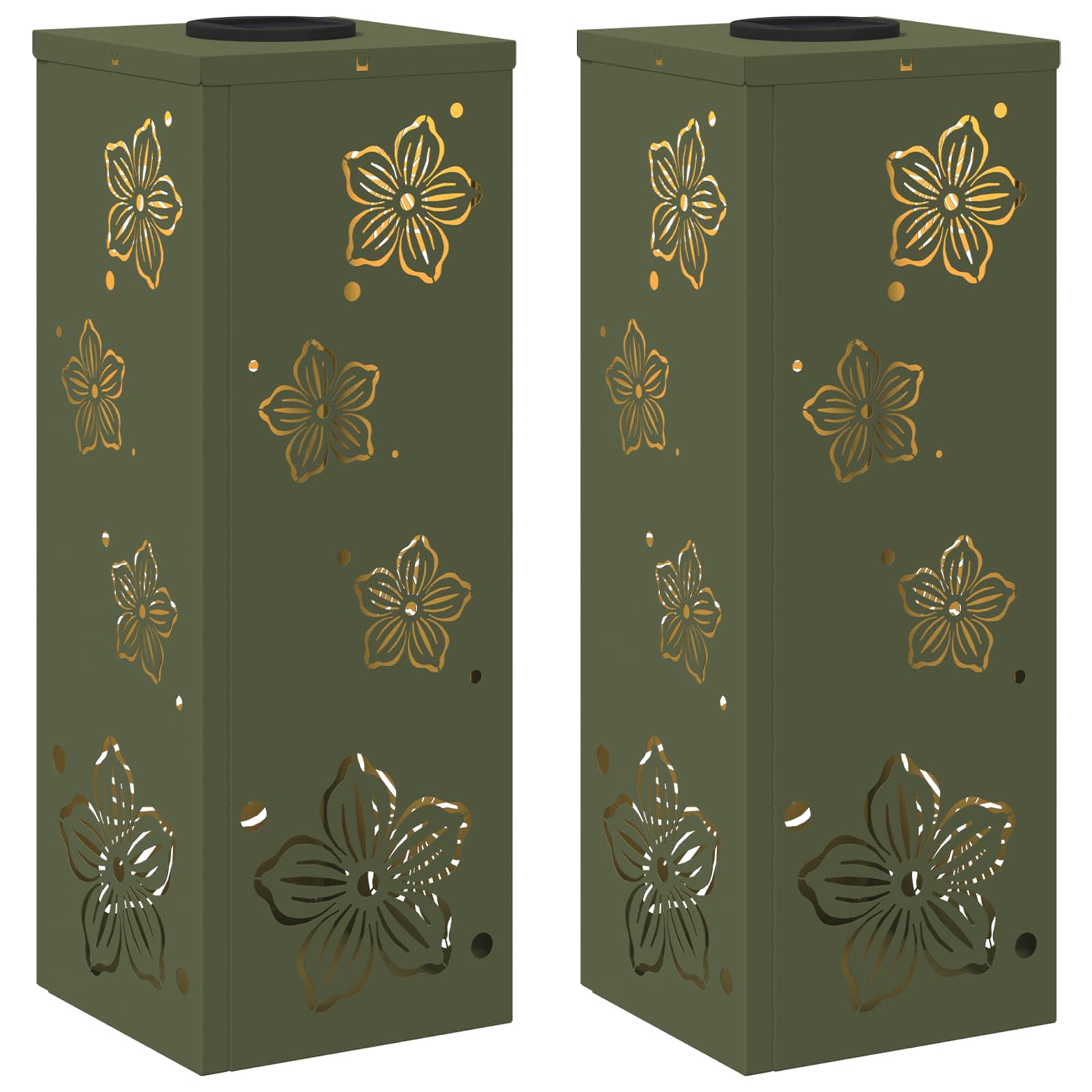 Solar LED Pad Licht 2 pcs Olijf Groen Koudgewalst staal image 2