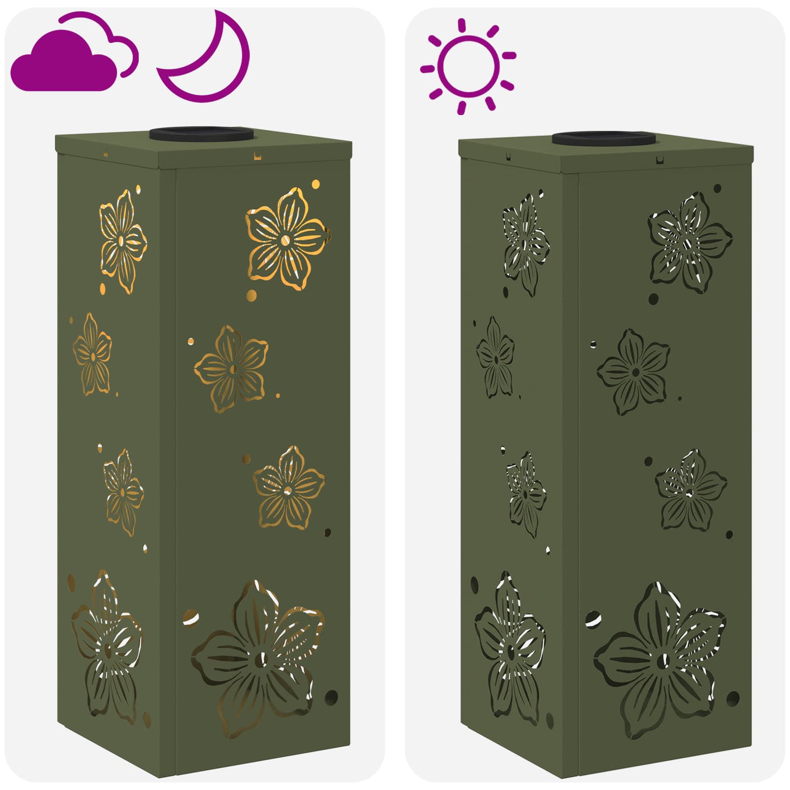 Solar LED Pad Licht 2 pcs Olijf Groen Koudgewalst staal image 13