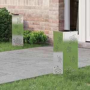 Solarno LED svetilo za pot 2 pcs srebrna Nerjaveče jeklo