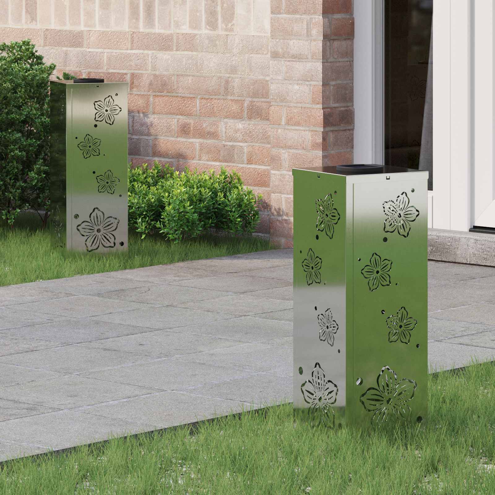 vidaXL Solar LED Weg Licht 2 pcs Rostig Galvanisiert