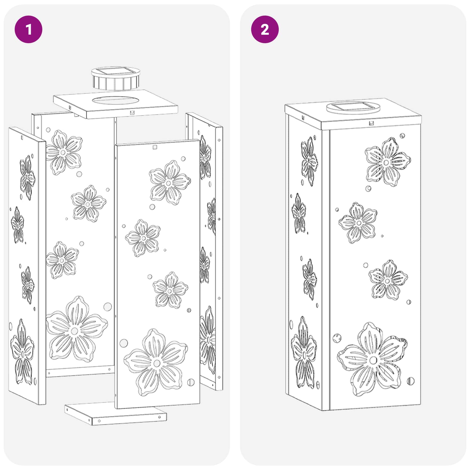 Solární LED Cestovní Světlo 2 pcs Rezavá - obrázek 15