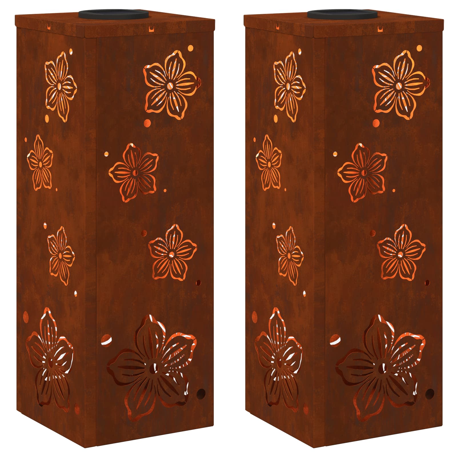 Thumbnail - vidaXL Solar LED Weg Licht 2 pcs Rostig Wetterfeststahl