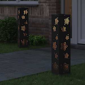 Solární LED Cestovní Světlo 2 pcs Černá Studeně válcovaná ocel - obrázek 3